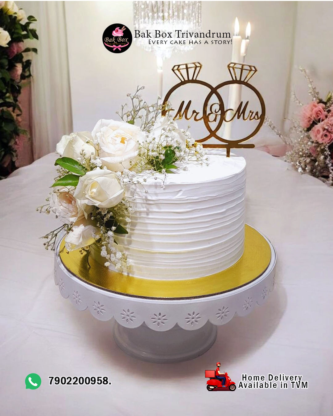 Wedding cakes from one of the best online cake shop in Trivandrum, bak box trivandrum.